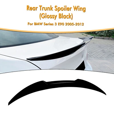 1pc Rear Spoiler Lip Wing Rood Lid For BMW 3 Series E90 2005-2012 06 Gloss Black - image 1 of 4