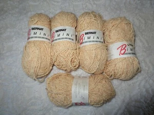 5 - 1,75 oz. Knäuel BERNAT Bimini WEICH GELB Baumwolle GARN - 92 Meter ea. - Bild 1 von 3