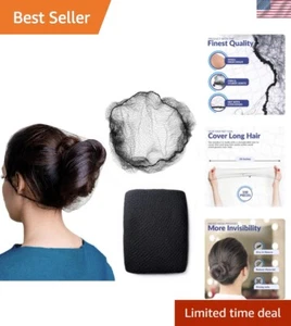 Hair Net Black - 100Pcs – 24 inches Invisible Nylon Hair Nets for Women and M... - Picture 1 of 8