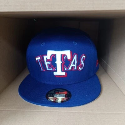 BOXED New Texas Rangers TETAS Overlap Era 59FIFTY Fitted Hat Royal Collector