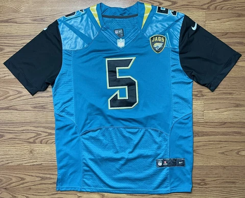 NIKE BLAKE BORTLES JERSEY ON FIELD JACKSONVILLE JAGUARS 5 MENS XL 48 Cover