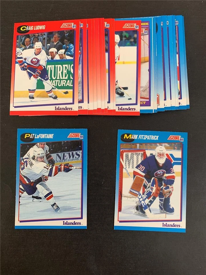 1991-92 Score Canadian Bilingual New York Islanders Team Set 24 Cards - Image 1 of 1