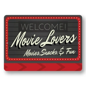 Welcome Movie Lovers Metal Sign - Picture 1 of 4