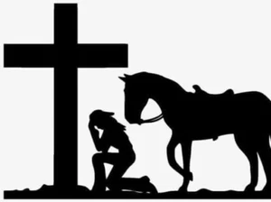 Horse Cross Women Car Decal - Picture 1 of 1