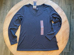GAP NWT Womens S Long Sleeve Navy Blue Shirt Modal blend Slub Knit - Picture 1 of 9