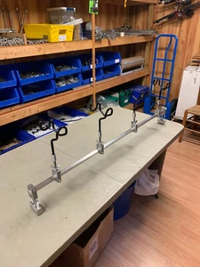 60 “pontoon rail 7/8" solid bar & 4-1/2" holders & a middle Base for stability* - Picture 1 of 4