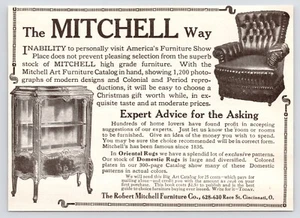 1880s Mitchell Furniture Victorian Era Decor Art Cincinnati OH Antique Print Ad - Picture 1 of 1