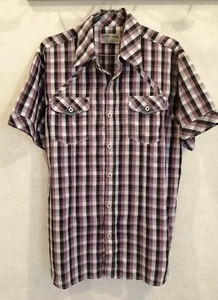Chemisette violette carreaux coton polyester fitted T40 Denny Man (4306042) - Picture 1 of 4