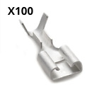 6.4Mm Straight Lucar Connector For 14Mm/0.30 Wired Packet Of 100 Fast Post