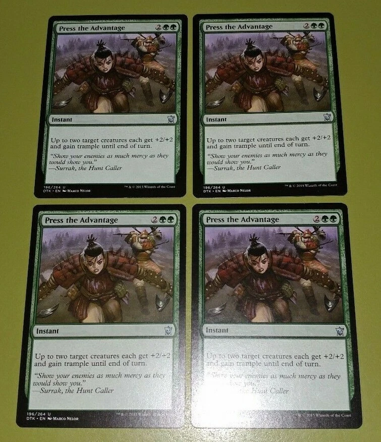 Press the Advantage x4 - Dragons of Tarkir - Magic the Gathering MTG 4x Playset - Image 1 of 1