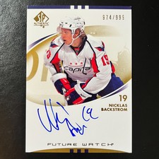 2007-08 SP Authentic Future Watch Auto Rookie #250 Nicklas Backstrom /999 Caps