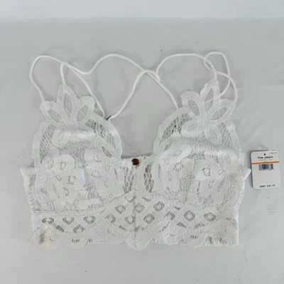 Free People White Lace Adella Bralette Top Woman's Size S NWT - Image 1 of 4