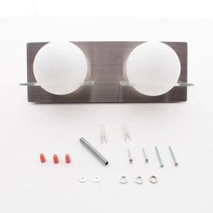 DVI 2-Light Satin Nickel Half Opal Glass Vanity DVP0922SN-OP - Picture 1 of 6
