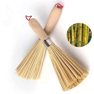 2Pack Traditional Natural Bamboo Wok Brushes, Kitchen Cleaning Brush, Bamboo Kit - Picture 1 of 12
