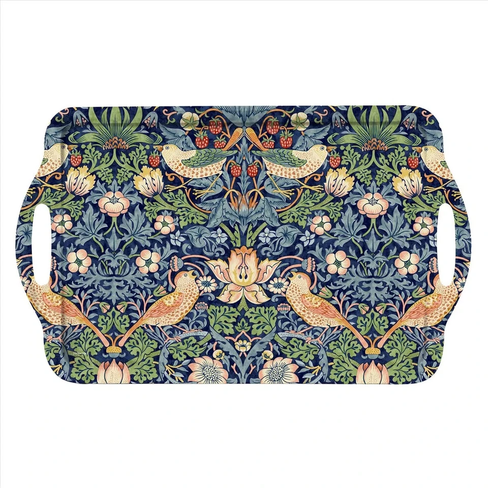 Pimpernel Strawberry Thief Handled Large Melamine Tray 18.9"L X 11.6"W Platter - Image 1 of 1