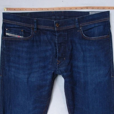 Pantalones de mezclilla para hombre Diesel TEPPHAR 0842G elásticos ajustados rectos azules W37 W38 L32 Foto 1 de 4