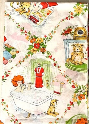 Vintage 1970s Little Orphan Annie & Sandy Flat Bed Sheet in Great Condition - Image 1 of 3