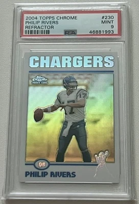 2004 Topps Chrome Refractor #230 Philip Rivers Rookie RC PSA 9 - Image 1 of 3