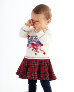 ❤️ 12m Christmas/Holiday NEW Kate Mack Designer Baby Girls Dress Long Sleeve❤️ - Picture 1 of 2