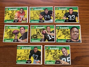 Set 8 carte squadra OAKLAND RAIDERS Topps Football 1968 GEORGE BLANDA / AFL - Foto 1 di 5