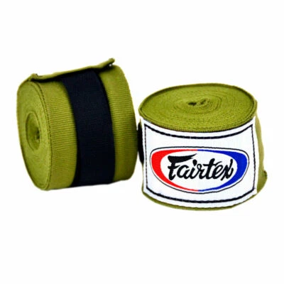 Fairtex Elastic Cotton HW2 Full Length 180 inch Hand Wraps # Olive green - Image 1 of 4
