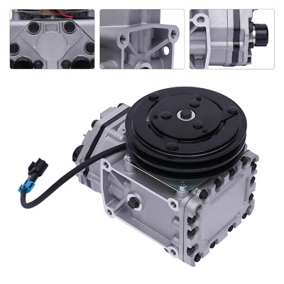 USA York Type AC Compressor w/2 Groove Clutch for Freighliner Kenworth Peterbilt - Image 1 of 4