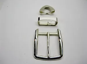 Sterling silver 925 solid buckle loop and tip 52 grams for 1.5" belt made in USA - Picture 1 of 4
