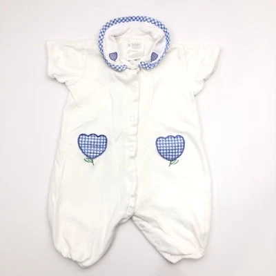 Body mameluco vintage de tulipán blanco azul para bebé niña 100 % algodón talla 3-6 meses Foto 1 de 4