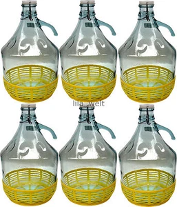 6 STÜCK Bügelflaschen Gärballon Glasballon Weinballon 5L mit Bügelverschluss - Bild 1 von 12