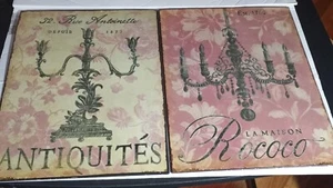 Vintage Metal Retro Style Candelabra & Chandelier Wall Art Set - Picture 1 of 6