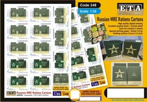 ETA Diorama 1/35 Modern Ukraine War Russian MRE Rations Cartons (2 Sheets) - Picture 1 of 1