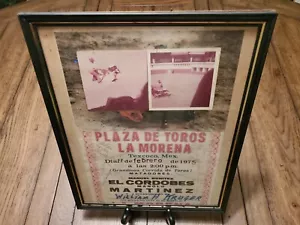 Bullfighting Poster 1975 SIGNED! Matador- Plaza De Toros La Morena Vtg. Antique - Picture 1 of 12