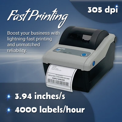 SATO CG412DT Fast Portable Direct Thermal 4x6 Label Printer 300 dpi LAN USB - Image 1 of 4