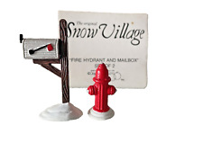 Department 56 Snow Village Fire Hydrant and Mailbox Christmas set of 2
