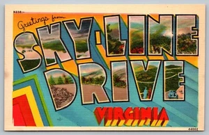 Postal carta grande saludos desde Sky Line Drive Virginia VA - Imagen 1 de 2
