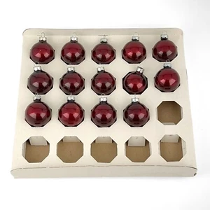 14 Vintage Rauch Quecksilber Glas Weihnachtsschmuck Burgund 1,5" - Bild 1 von 5