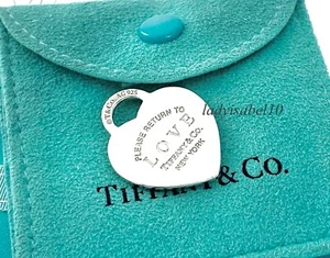 Return To Tiffany & Co. Large Love Heart Charm Pendant Sterling Silver w/ Pouch - Picture 1 of 5