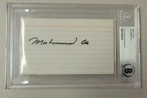 Muhammad Ali Signed 3x5 Index Card Beckett Encapsulated Boxing Cassius Clay - Picture 1 of 3