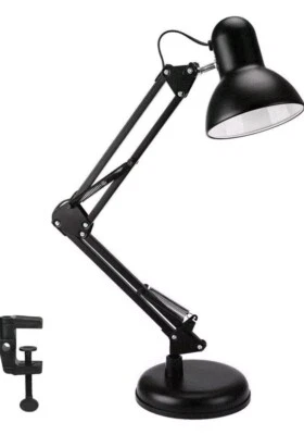 LAMPADA DA TAVOLO ESTETISTA 60W SNODABILE E ORIENTABILE E27 CON MORSETTO O BASE - Immagine 1 di 3