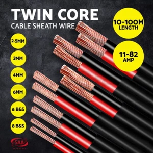 Electrical Wire Electric Twin Core Cable 6-20 AWG Gauge Caravan Extension 450V - Picture 1 of 11