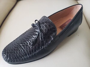 MEZLAN Lux Penny Loafer Genuine CROCODILE Black Men 10.5-M UK/11-11.5 US $1,200 - Picture 1 of 19