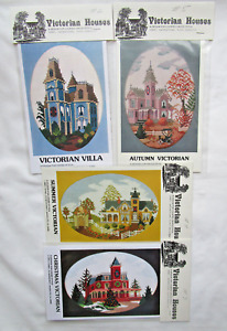 4 Judith Kirby Victorian Houses Cross Stitch Patterns Christmas Autumn & More
