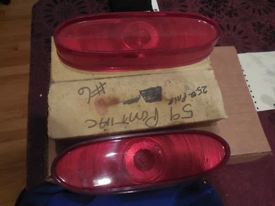 **PAIR** STOP & TAIL LAMP LENSES 1959 PONTIAC CATALINA,STAR CHIEF,BONNEVILLE L/R - Image 1 of 2