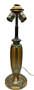 Antiker Bradley & Hubbard Lampenfuß für Buntglas - bemalter Schirm - Bild 1 von 6