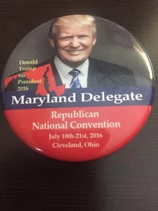 2016 Republican National Convention Maryland Delegate Button Donald Trump Pence - Bild 1 von 2