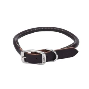 Coastal Circle T Latigo Leather Round Dog Collar 3/8X14in - Picture 1 of 2