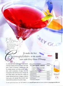 GREY GOOSE VODKA AD #21 RARE OOP "TO MAKE THE BEST COSMOPOLITAN IN THE WORLD" - Picture 1 of 8