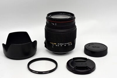 Sigma AF 18-200mm f/3.5-6.3 DC OS HSM II  For Nikon AF w/ Hood, Caps, UV Filter - Image 1 of 4