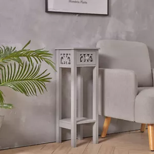 Telephone Lamp Table with Drawer Side End Desk Living Room Slim Tall Nightstand - Picture 1 of 8