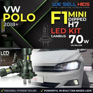 VW POLO 2018+ H7 F1 MINI LED KIT WHITE DIPPED BEAM BUILT IN FAN CANBUS - Picture 1 of 8